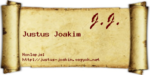 Justus Joakim névjegykártya